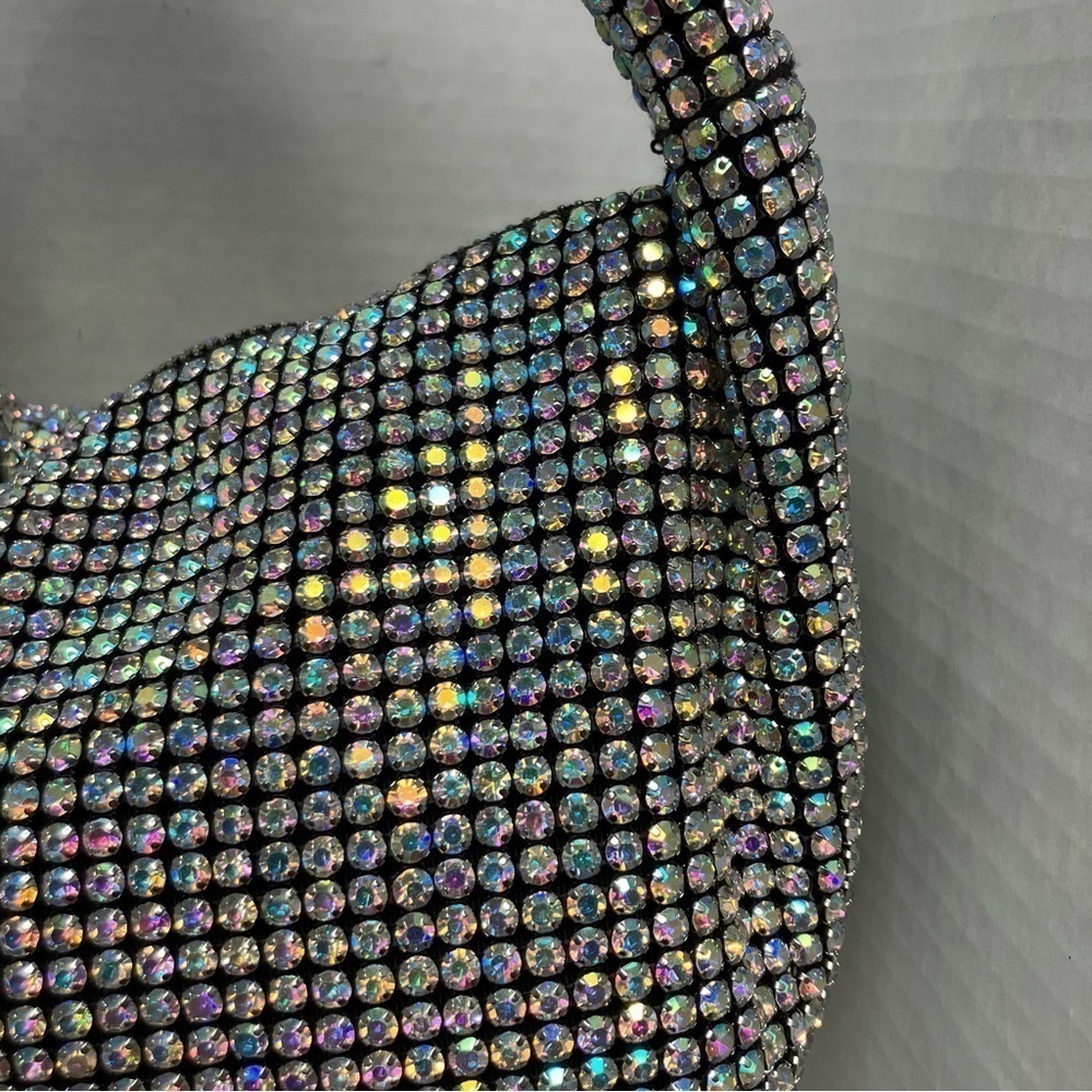 Madison West Knotted Aurora Boraelis Rhinestone Dumpling-style Evening Handbag - Picture 7 of 16